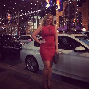 Hot Pink keyhole bodycon dress